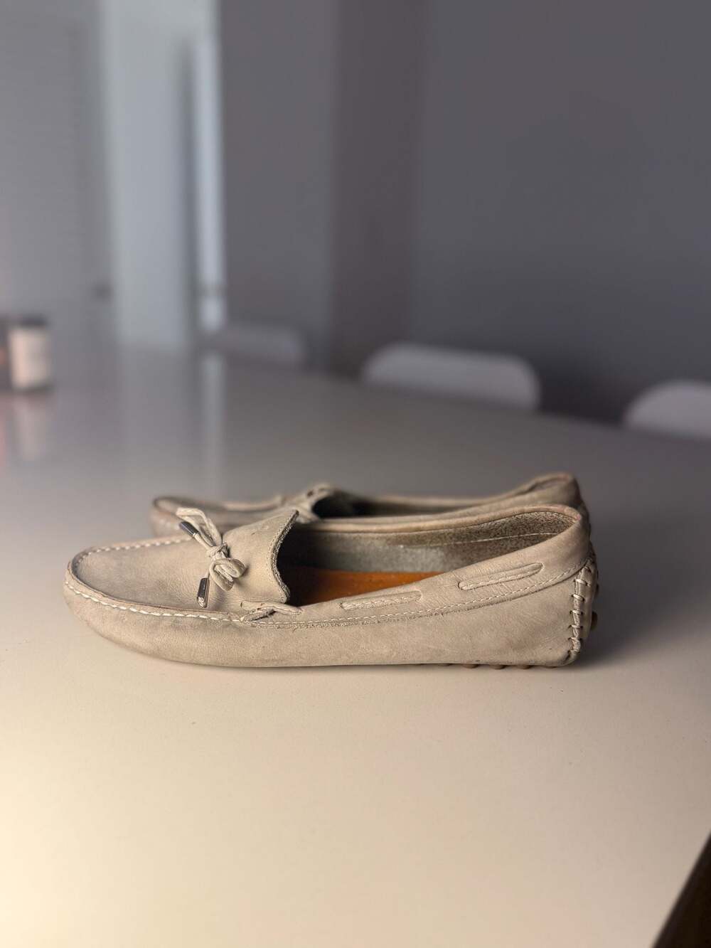 Mercanti Fiorentini MF-3200 Leather Driving Loafers Size 8.5B Taupe